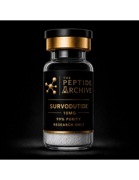 Survodutide metabolic research peptide vial supplied by The Peptide Archive