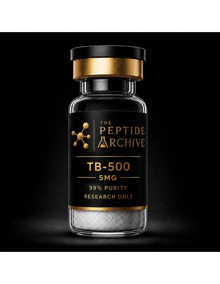 TB-500 regenerative research peptide vial supplied by The Peptide Archive