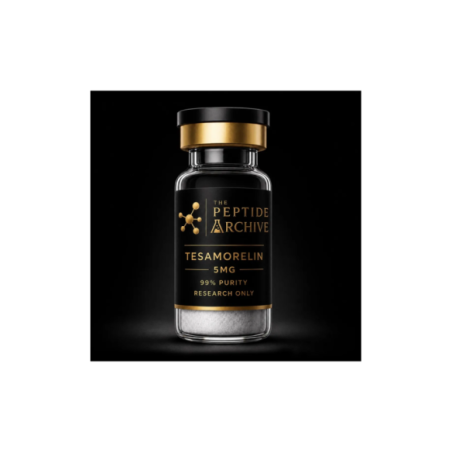 Tesamorelin GHRH research peptide vial supplied by The Peptide Archive